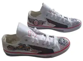 Sepatu harley davidson double wing skull dan skull flag