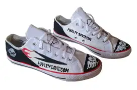Sepatu harley davidson double skull dan yellow black