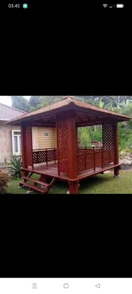 Gazebo kayu minimalis