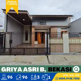 Rumah dijual Murah, Gria Asri, Bekasi 4 menit Kolam Renang Haruma Bay