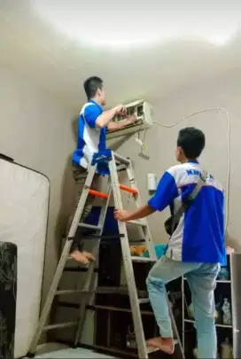 Service AC, bongkar pasang AC, kulkas, mesin cuci, pompa air