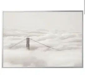Gambar with frame, bridge and clouds/black, 200x140 cm
