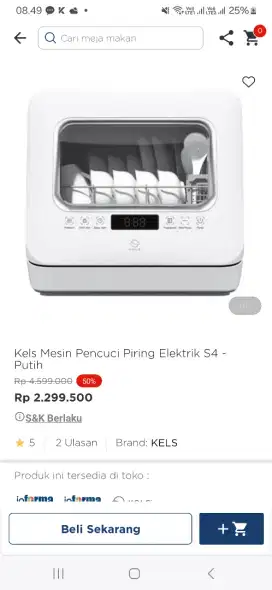 Kels mesin pencuci piring elektrik
