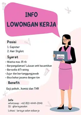 Lowongan Salon khusus Wanita