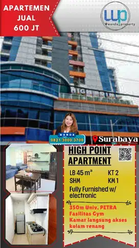 DIJUAL RUGI APARTEMEN HIGH POINT SURABAYA DEKAT PETRA