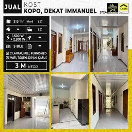 3M Dijual Kost2an 22 kamar di dekat RS Immanuel Kopo full funished 2lt