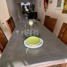 Meja makan jati 6 kursi