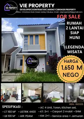 Dijual Rumah Dua Lantai Siap Huni di Legenda Wisata