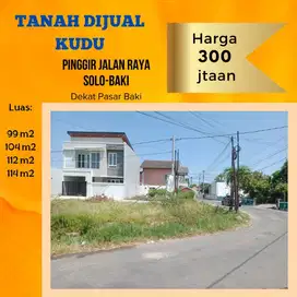 Tanah pinggir jalan raya Solo -Baki
