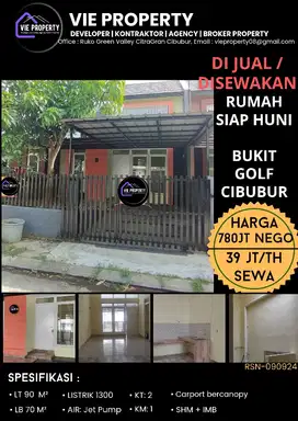 MURAH DISEWAKAN CIBUBUR, BANTING HARGA RUMAH SIAP HUNI DI BUKIT GOLF