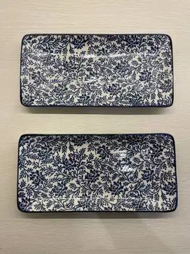 PIRING SAJI KERAMIK SERVING DISH 10INCH / 24.5CM CHINA BLUE - LINES