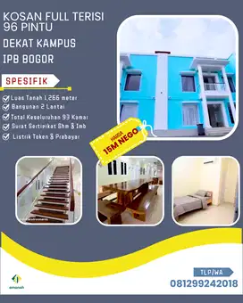 Kosan Mewah Full Terisi Dekat Kampus IPB Dramaga Bogor SHM & IMB