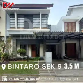 RUMAH DIJUAL MURAH TANAH LUAS DI CLUSTER BINTARO SEKTOR 9