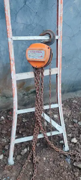 Chain block super takada 3 ton x 10 m bekas proyek