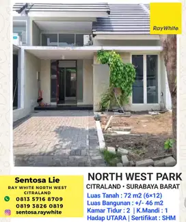 MURAH Rp.700jt-an Rumah Citraland Surabaya North West Park Bukit Palma