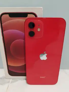 Iphone 12 128GB Red fullset Bh 92% All Operator