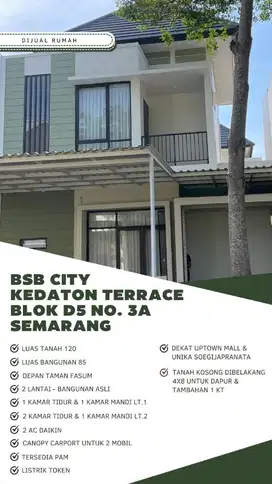 DIJUAL RUMAH SIAP PAKAI DEPAN TAMAN KEDATON TERRACE BSBCITY