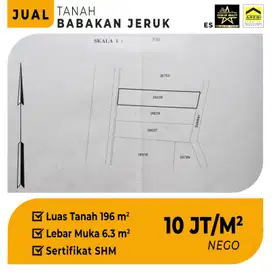 10 jt per m2 Nego Dijual tanah di babakan jeruk surya sumantri marnat