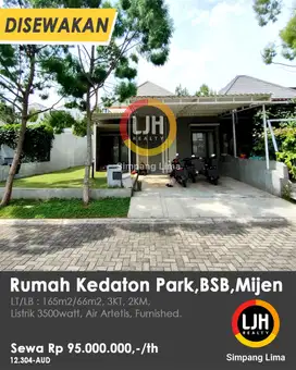 Rumah Sewa Full Furnished di Kedaton Park BSB Semarang dekat Uptown Ma