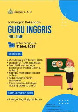 dibutuhkan tenaga pengajar