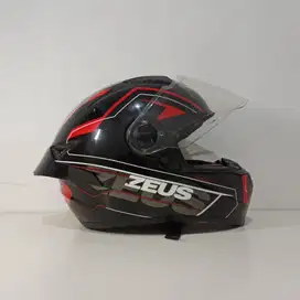 Helm Zeus ZS811 Plasma Black Glossy AL5 Red Ukuran L Original