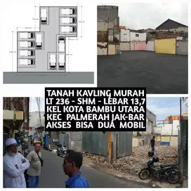 TANAH KAVLING SIAP BANGUN KOST KOSAN DI KOTA BAMBU UTARA PALMERAH