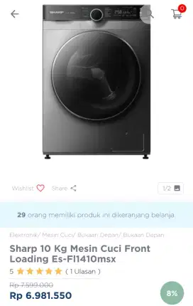 WM SHARP FRONT LOAD 10kg