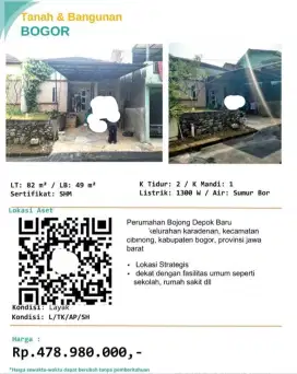 Dijual Rumah Bojong Depok Baru Cibinong