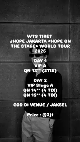 WTS : TIKET JHOPE CONCERT JKT