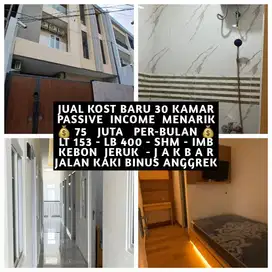 JUAL KOST KOSAN 30 KAMAR KEBON JERUK DEKAT BINUS ANGGREK KEMANGGISAN