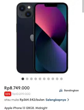 PROMO IPHONE 13 128GB BUNGA 0% DAN GRATIS 2X ANGSURAN