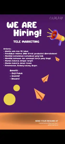 Lowongan Telemarketing Dana Tunai BPKB Mobil