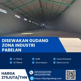 DiSewa gudang terbaik lokasi Pabelan luas 750m BU!