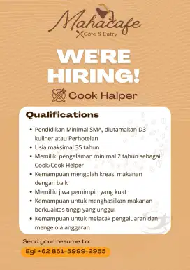 Lowongan kerja cafe