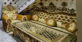 KURSI SOFA RUANG TAMU WARNA GOLD