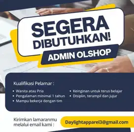 Lowongan Kerja Admin Olshop