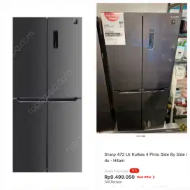 Kulkas Sharp SBS 472L if50pm Promo Cicilan Bisa Bunga 0%