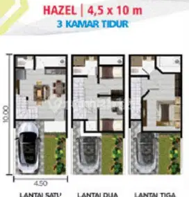Dijual Rumah Cluster Arcadia Uk 4,5x10 Type Hazel 3 Lantai