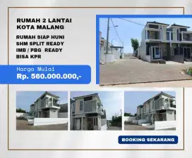 Rumah ready mepet sukun 2lt 500 jt an