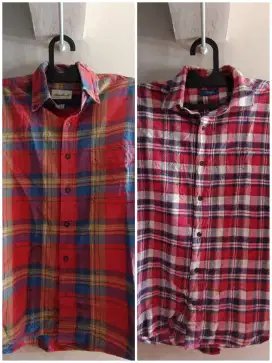 KEMEJA FLANEL EDDIE BAUER & NAVY