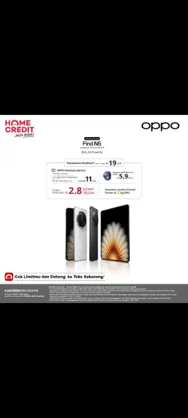 PROMO OPPO FIND N5 BEBAS 1X HINGGA 2X CICILAN