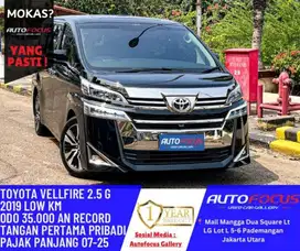 Toyota Vellfire 2.5 G AT Hitam Metalik 2019 Low Km 35rban