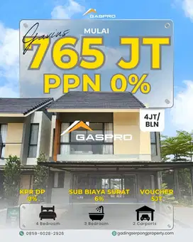 Free PPN DTP 100%, KPR Subsidi, Disc 10% GAVIUS Citragarden Serpong