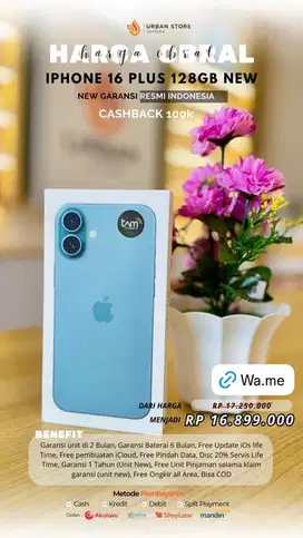 iPhone 16 Plus 128Gb New Garansi Resmi