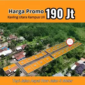 Harga Promo Awal Bulan 190 Jt, Jual Kavling Dekat UII JL.Kaliurag