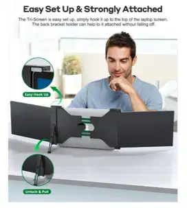 Portable Triple Screen Monitor Laptop , Desktop.