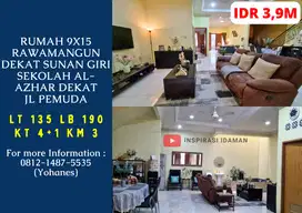 Rumah Rawamangun 9x15 dekat Sunan Giri sekolah Al-Azhar dekat jl Pemud
