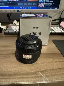 Lensa Canon 50mm STM f1.8 fullset box