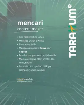 Lowongan Kerja Content Maker daerah Bogor