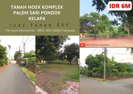 Tanah Hoek Komplek Palem Sari Pondok Kelapa bebas Banjir Strategis